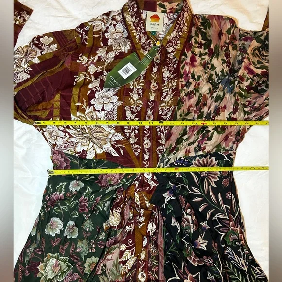 Farm Rio Mixed Winter Garden Lenzing™ Ecovero™ Viscose Mini Dress XL - Picture 11 of 12